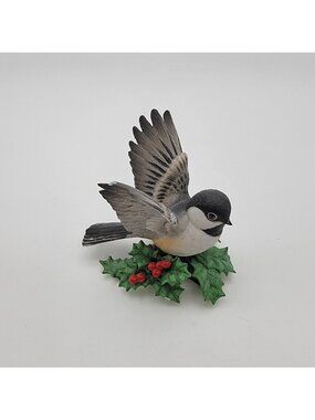 Lenox Chickadee Fine Porcelain Figurine With Holly & Berries - AS FOUND
